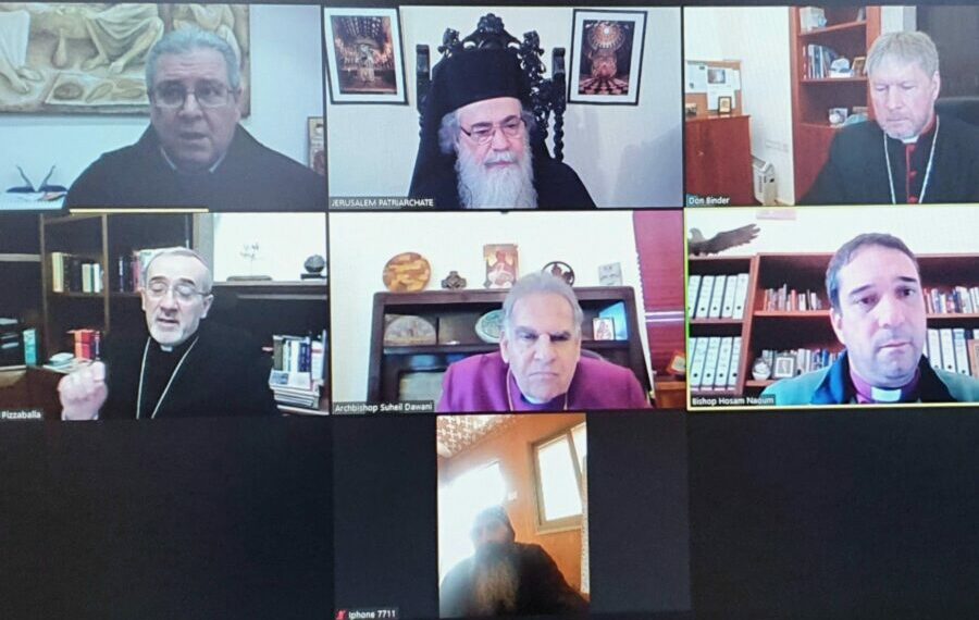 Patriarch of Jerusalem joins monthly meeting with Hierarchs & Heads of Churches